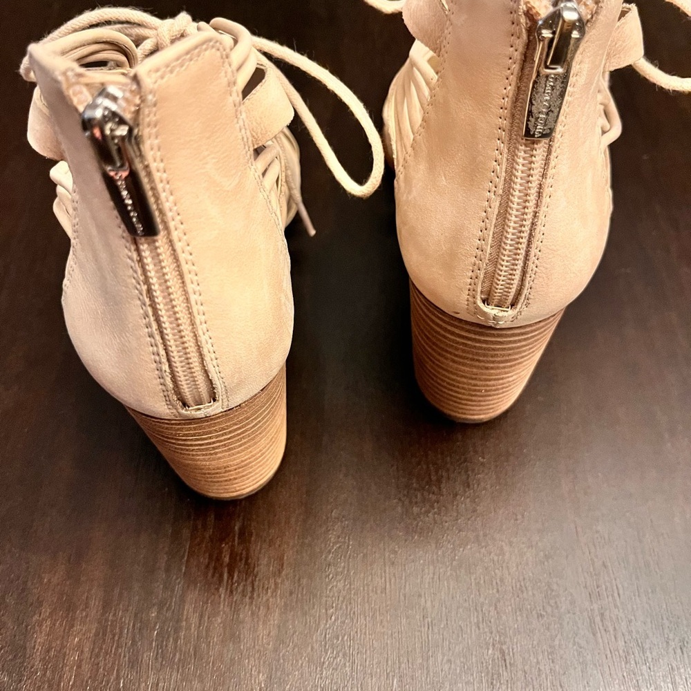 Vince Camuto Kaiann Nubuck Suede Caged Block Heel Sandal - Picture 7 of 10
